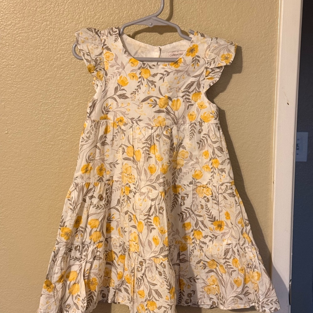 Catherine Malandrino Kids Dress in Yellow and Cream